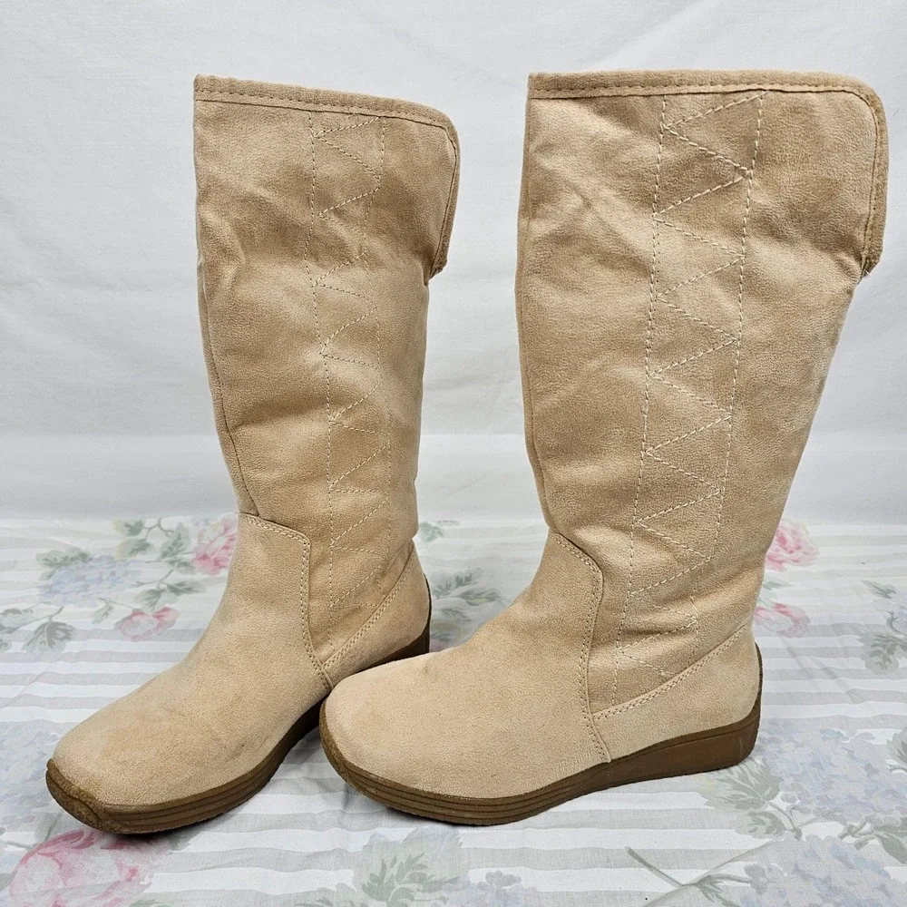 Unionbay Women Tan‎ Minky Suede Shearling Lined Winter Boots 6M